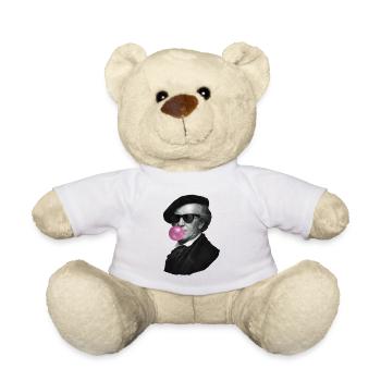 Vintage Bubblegum Portrait Pop Art - Teddy Bear - white - Front