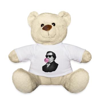 Vintage Porträt mit Bubblegum - Teddy - Weiß - Vorne