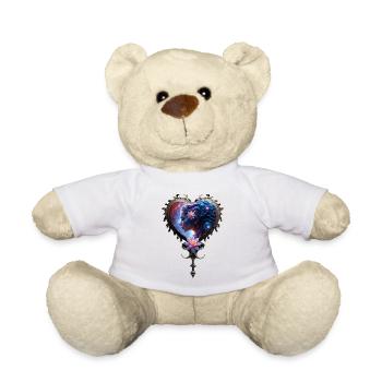 Sternherz mit Lotusblume - Teddy - Weiß - Vorne