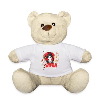 Japan Vintage Design with Koi and Lotus Souvenir - Teddy Bear - white - Front