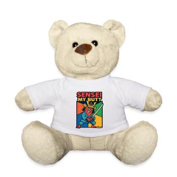Sensei My Butt Samurai Cartoon - Teddy Bear - white - Front