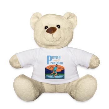 Power meets precision – discus throw - Teddy Bear - white - Front
