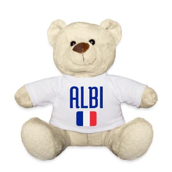 Albi France Flag Emblem - Teddy Bear - white - Front