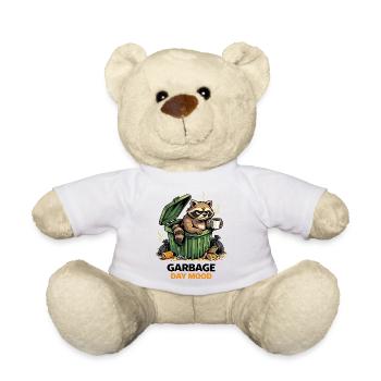 Raccoon in a Trash Can Mood - Teddy Bear - white - Front