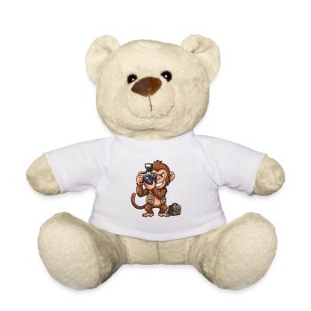 Abenteuer Affe mit Kamera - Teddy - Weiß - Vorne