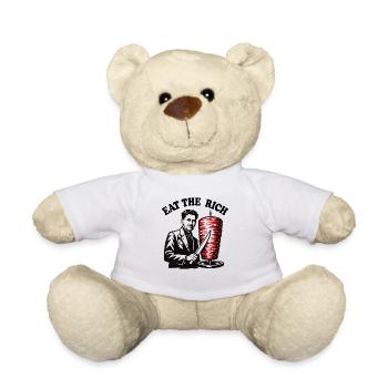 Eat the rich - George Orwell Cartoon - Döner Kebab - Teddy - Weiß - Vorne