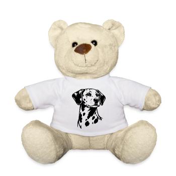 Dalmatian Portrait Black - Teddy Bear - white - Front