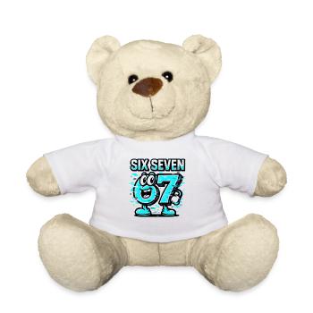 Six Seven 67 Meme Glitch Mascot Italian Brainrot - Teddy - Weiß - Vorne