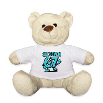 Six Seven 67 Meme Glitch Mascot Italian Brainrot - Teddy - Weiß - Vorne