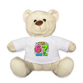 7. Geburtstag Kinder 67 Meme Humor Geschenkidee - Teddy - Weiß - Vorne