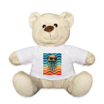 Lunettes de soleil méduse au design rétro wave - Nounours - blanc - Devant