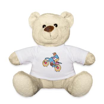 Glace Motocross Motocross Dirt Bike Kids - Nounours - blanc - Devant