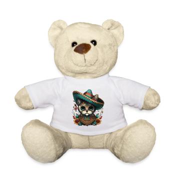 Zuckerschädel Sombrero-Katze Mexikanischer Cinco De Mayo - Teddy - Weiß - Vorne