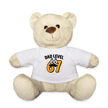 Dad Level 67 Six Seven Meme Father Dad Humor - Teddy Bear - white - Front