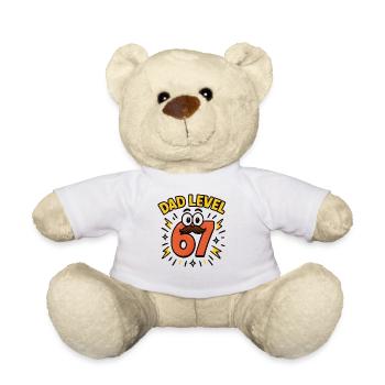 Dad Level 67 Six Seven Meme Father Dad Humor - Teddy Bear - white - Front