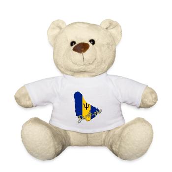Barbados-Flaggenkarte, ich liebe Barbados - Teddy - Weiß - Vorne