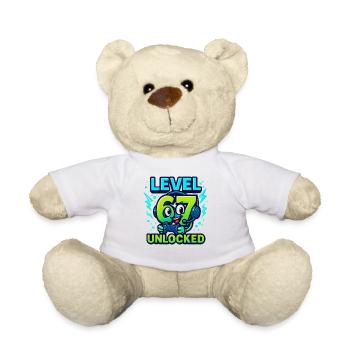 Level 67 Unlocked Six Seven Italian Brainrot Gamer - Teddy Bear - white - Front