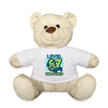 Level 67 Unlocked Six Seven Italian Brainrot Gamer - Teddy Bear - white - Front