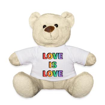 Love is Love Rainbow LGBT pride - Teddy Bear - white - Front