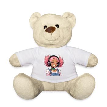 Vintage Japanese Bigfoot Gamer Anime Gaming - Teddy Bear - white - Front
