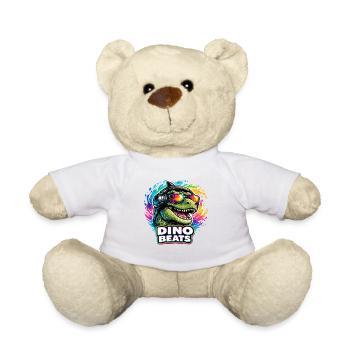Dino Beats Neon DJ Spruch für Musikfans - Teddy - Weiß - Vorne
