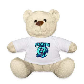 Six Seven Gamer Mascot Italian Brainrot Gaming - Teddy Bear - white - Front