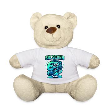 Six Seven Gamer Mascot Italian Brainrot Gaming - Teddy Bear - white - Front