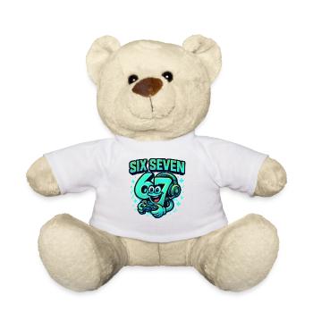 Six Seven Gamer Mascot Italian Brainrot Gaming - Teddy Bear - white - Front
