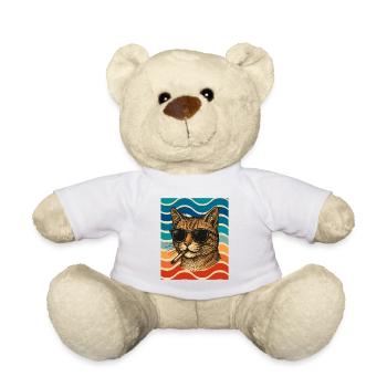 Katzen-Sommer mit Sonnenbrille - Teddy - Weiß - Vorne