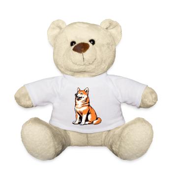 Shiba Pop Art Dog - Teddy Bear - white - Front