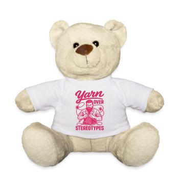 Au-delà des clichés | Tricote masculin - Nounours - blanc - Devant