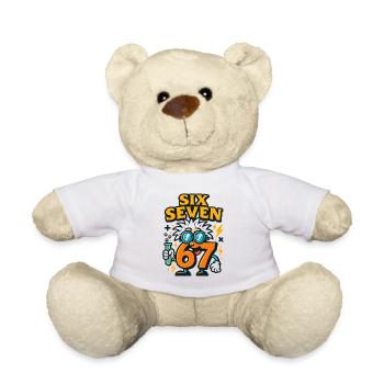 Six Seven 67 Science Humor Nerd Gift Idea - Teddy Bear - white - Front
