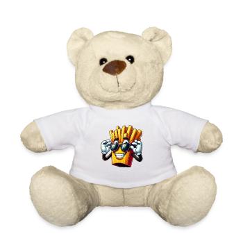 Coole Pommes Frites Fast Food Cartoon - Teddy - Weiß - Vorne