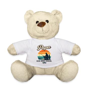 Papa Ruhe Kraft Zuhause Angeln Retro Motiv - Teddy - Weiß - Vorne
