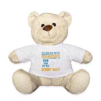 Schlagzeuger Der Nie Gehörte Star / Lustiger Spruc - Teddy - Weiß - Vorne