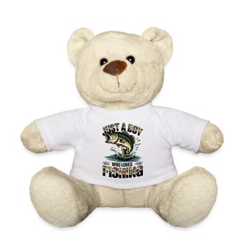 Fishing Angler Boy Fishing Fishing Saying Kids - Teddy Bear - white - Front