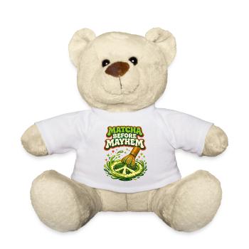 First matcha, then chaos | Matcha Humor - Teddy Bear - white - Front