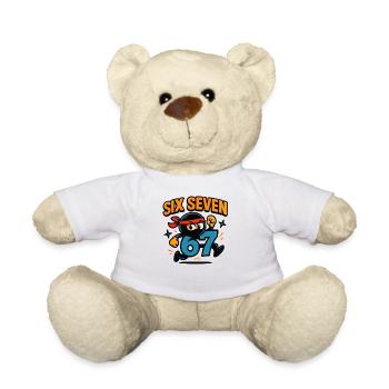 Six Seven 67 Italian Brainrot Ninja Humor Funny - Teddy Bear - white - Front