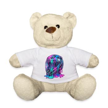 Abstract helmet with color flow - Teddy Bear - white - Front