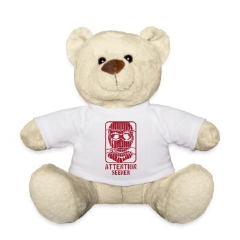 Attention Seeker Mask Rebel Style - Teddy Bear - white - Front