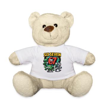 Six Seven 67 Italian Brainrot Nerd Humor Funny - Teddy Bear - white - Front