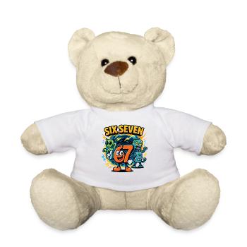 Six Seven 67 Italian Brainrot Nerd Humor Funny - Teddy Bear - white - Front