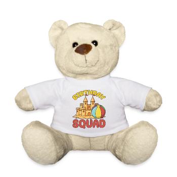 Birthday Squad Beach Summer Cruise Sand Castle - Teddy Bear - white - Front