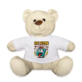 Six Seven 67 Italian Brainrot Nerd Humor Funny - Teddy Bear - white - Front