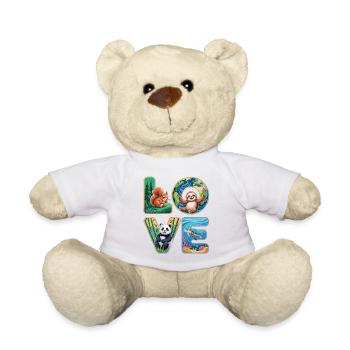 T-shirt Panda Tortue Paresseuse Écureuil - Nounours - blanc - Devant
