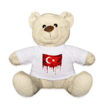 Drapeau turc dégoulinant - Nounours - blanc - Devant