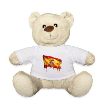 Dribbling Spain Flag Art - Teddy Bear - white - Front