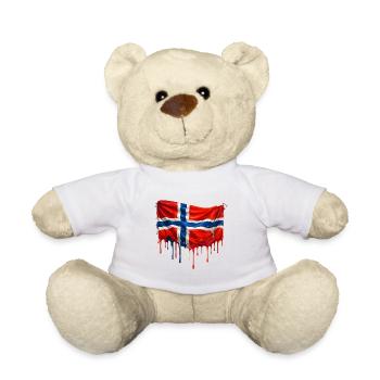 Norwegische Flagge Tropfen - Teddy - Weiß - Vorne