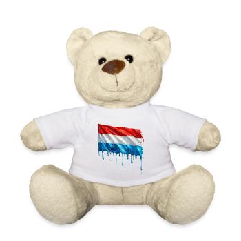 Luxembourg Colorful Paint - Teddy Bear - white - Front