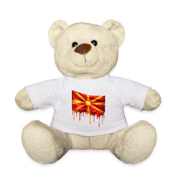 Macedonian Flag Drop - Teddy Bear - white - Front
